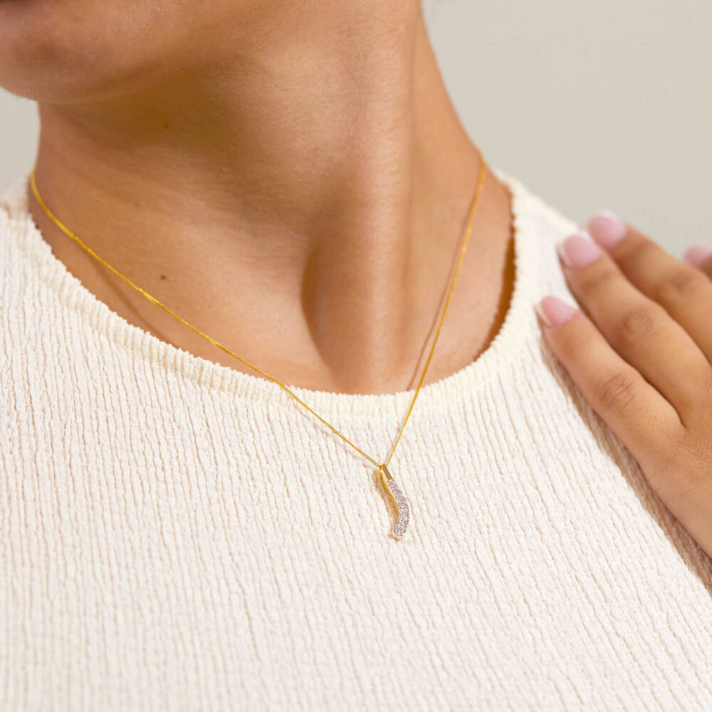 ${productbrand} 9ct Yellow & White Gold 0.33ct Diamond Eternal Journey Pendant image number 6